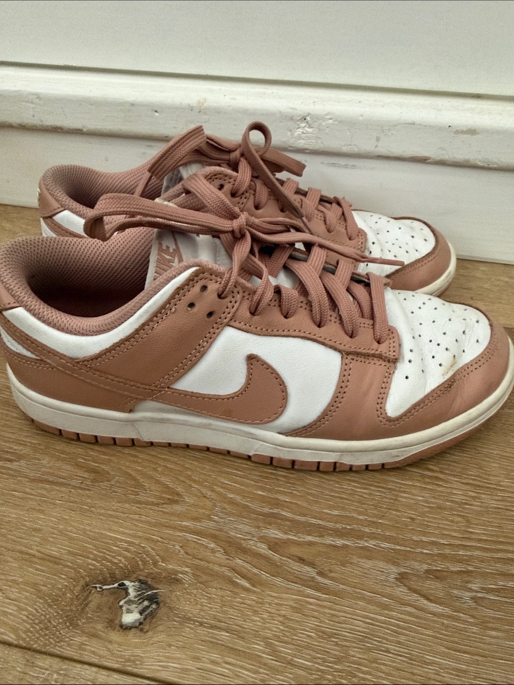 Nike Women’s Rose Pink Panda Dunks - Low-Top Sneakers - Picture 2 of 7